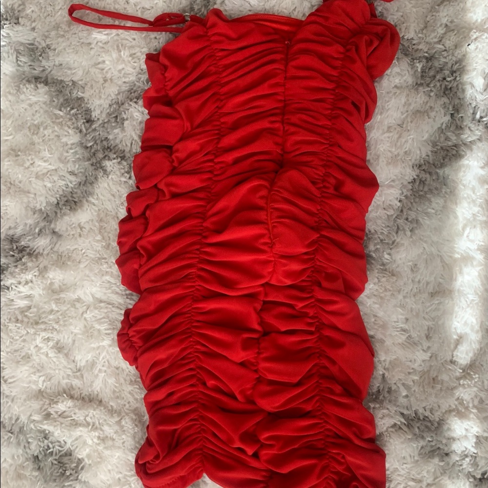 Red Mesh Dress - Picture 2 of 3